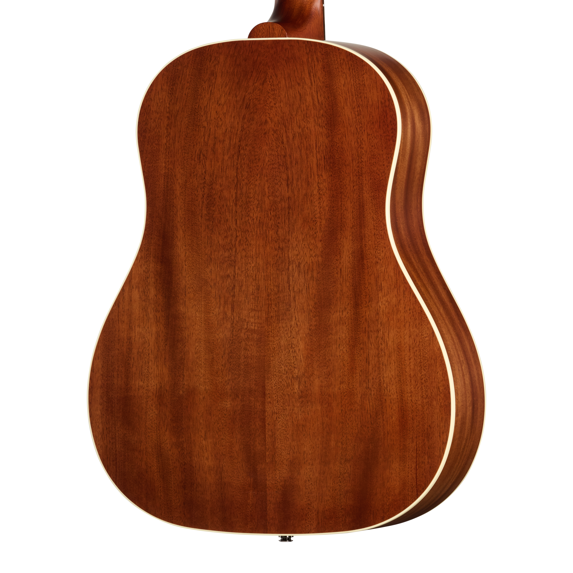 Akustikgitarre, Mahagonikorpus, braunes Holz, helle Randeinlage